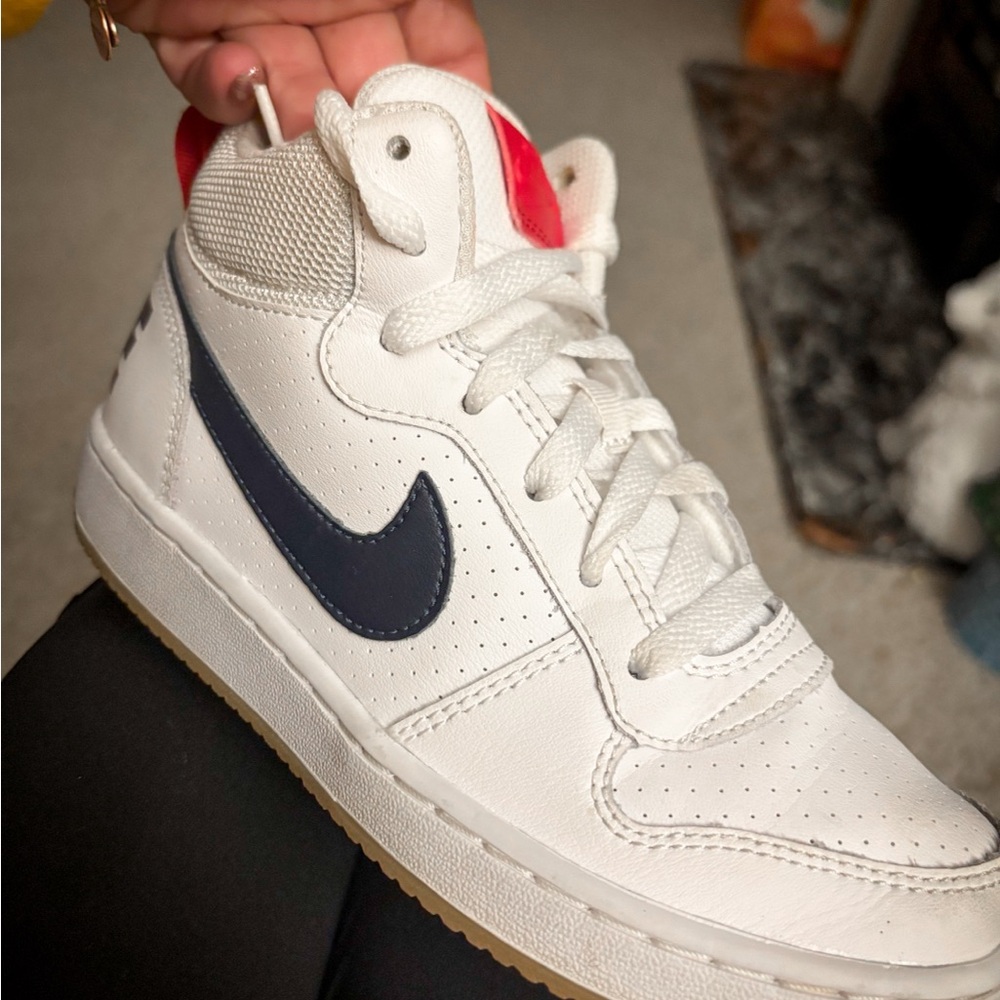 Nike Kids White and Navy Sneakers